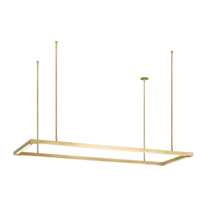Visual Comfort Modern 700LSSTG50NB-LED927 LED Linear Suspension, Natural Brass