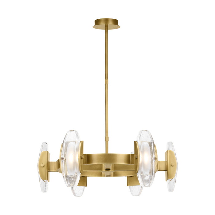 Visual Comfort Modern 700WYT6MBR-LED927 LED Chandelier, Plated Brass