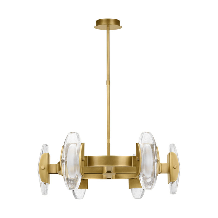 Visual Comfort Modern 700WYT6MBR-LED927 LED Chandelier, Plated Brass