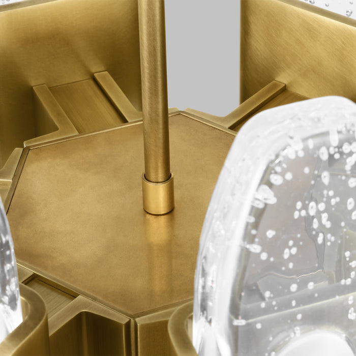 Visual Comfort Modern 700WYT6BR-LED927 LED Chandelier, Plated Brass