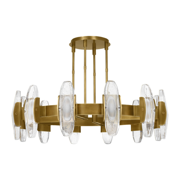 Visual Comfort Modern 700WYT12BR-LED927 LED Chandelier, Plated Brass