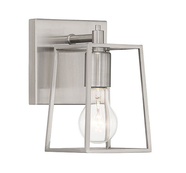 Craftmade 12105BNK1 One Light Wall Sconce, Brushed Polished Nickel