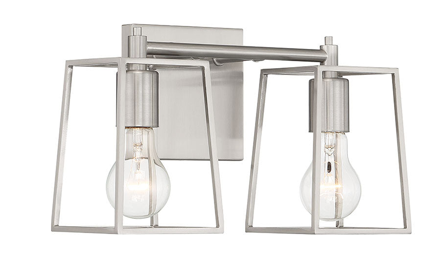 Craftmade 12113BNK2 Two Light Vanity, Brushed Polished Nickel
