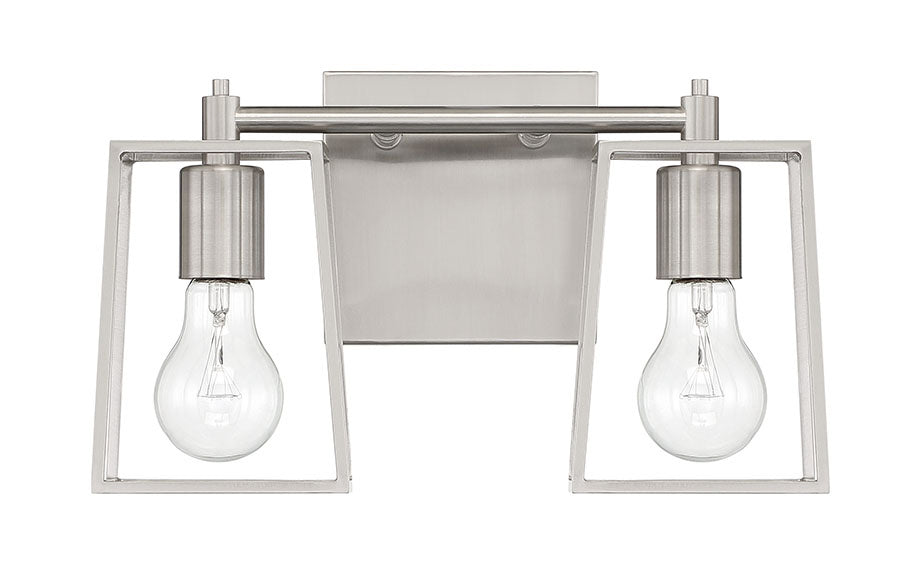 Craftmade 12113BNK2 Two Light Vanity, Brushed Polished Nickel