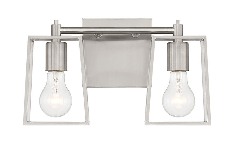Craftmade 12113BNK2 Two Light Vanity, Brushed Polished Nickel