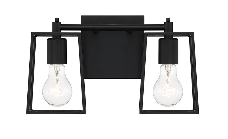 Craftmade 12113FB2 Two Light Vanity, Flat Black