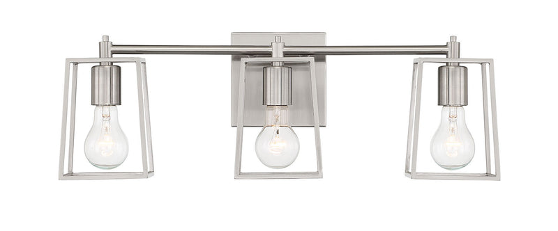 Craftmade 12123BNK3 Three Light Vanity, Brushed Polished Nickel