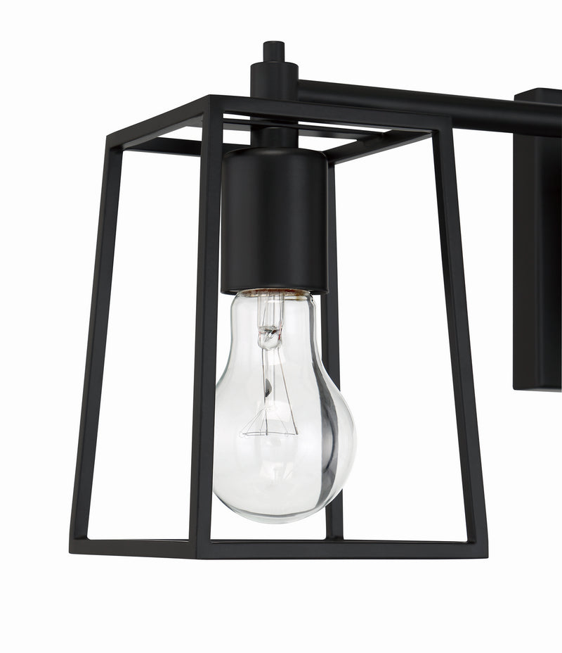 Craftmade 12123FB3 Three Light Vanity, Flat Black