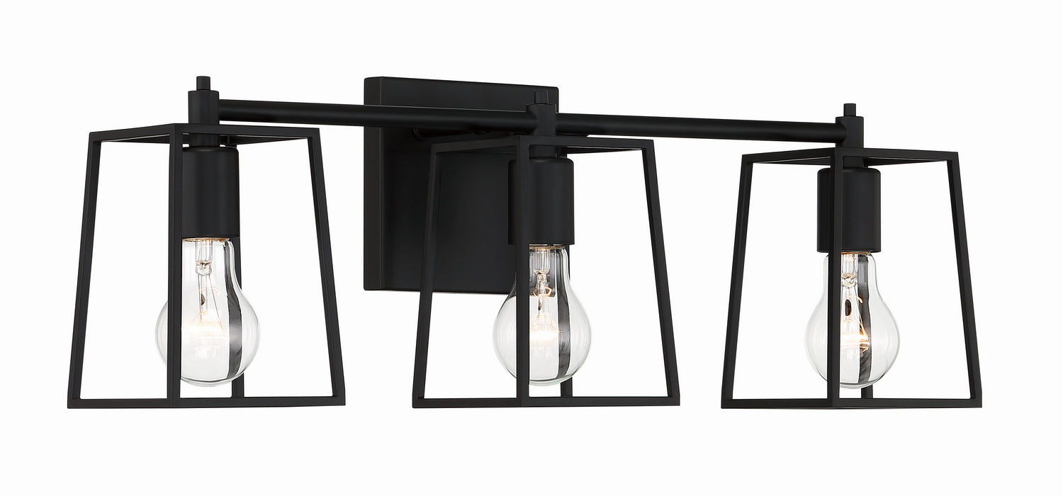 Craftmade 12123FB3 Three Light Vanity, Flat Black