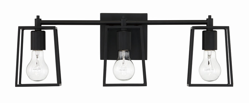 Craftmade 12123FB3 Three Light Vanity, Flat Black
