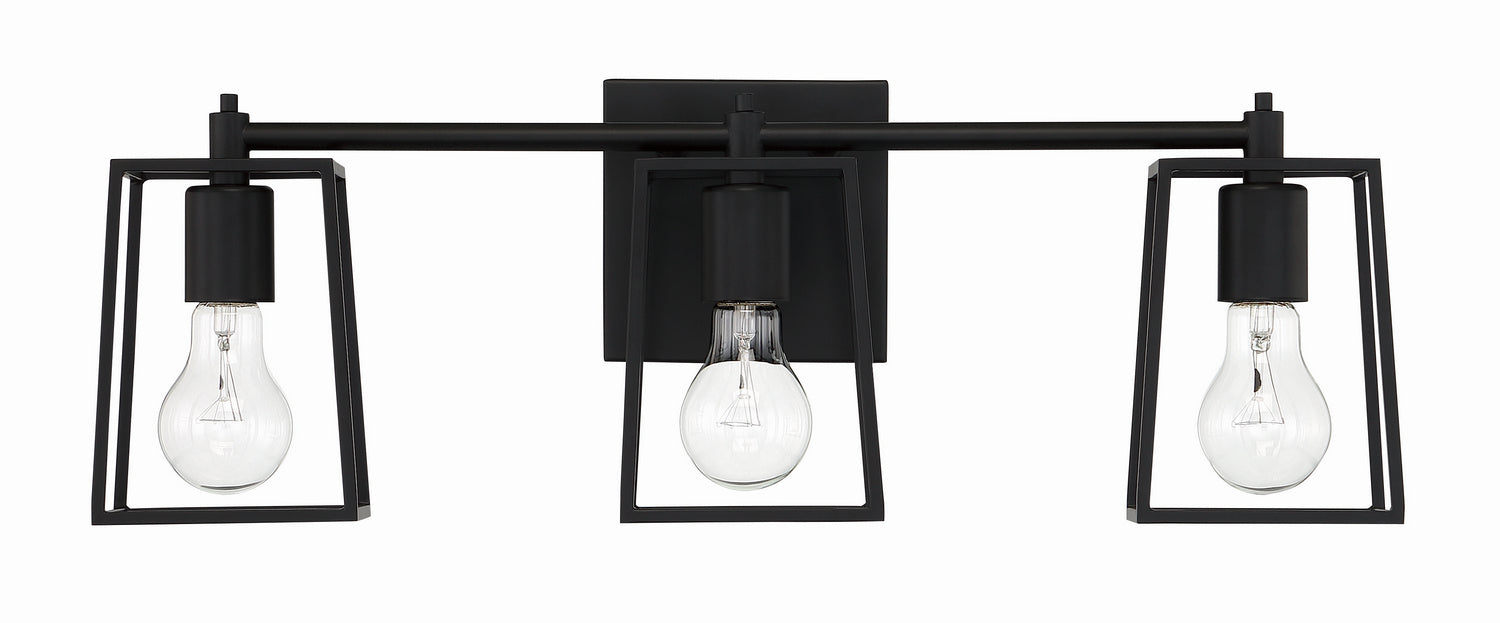 Craftmade 12123FB3 Three Light Vanity, Flat Black