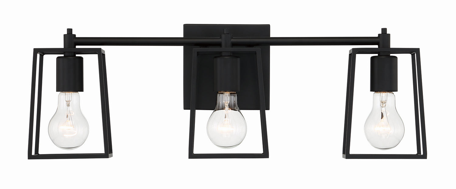 Craftmade 12123FB3 Three Light Vanity, Flat Black