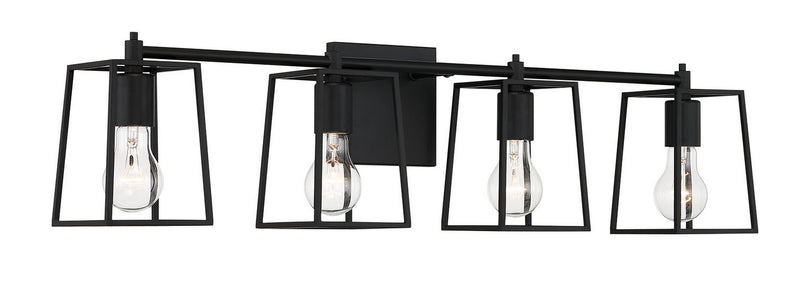Craftmade 12132FB4 Four Light Vanity, Flat Black