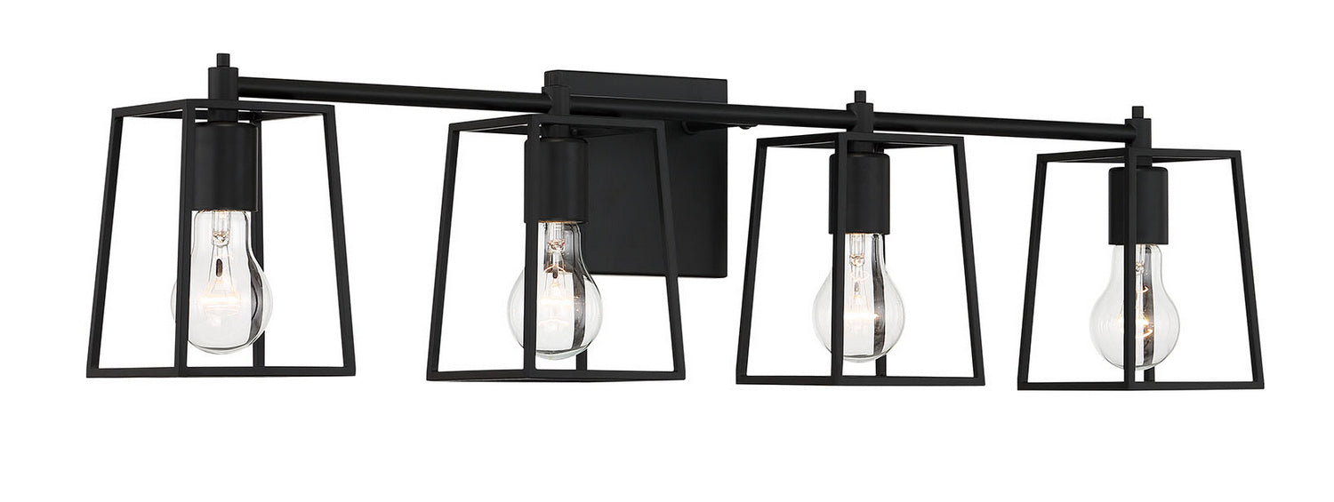 Craftmade 12132FB4 Four Light Vanity, Flat Black