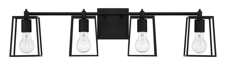Craftmade 12132FB4 Four Light Vanity, Flat Black