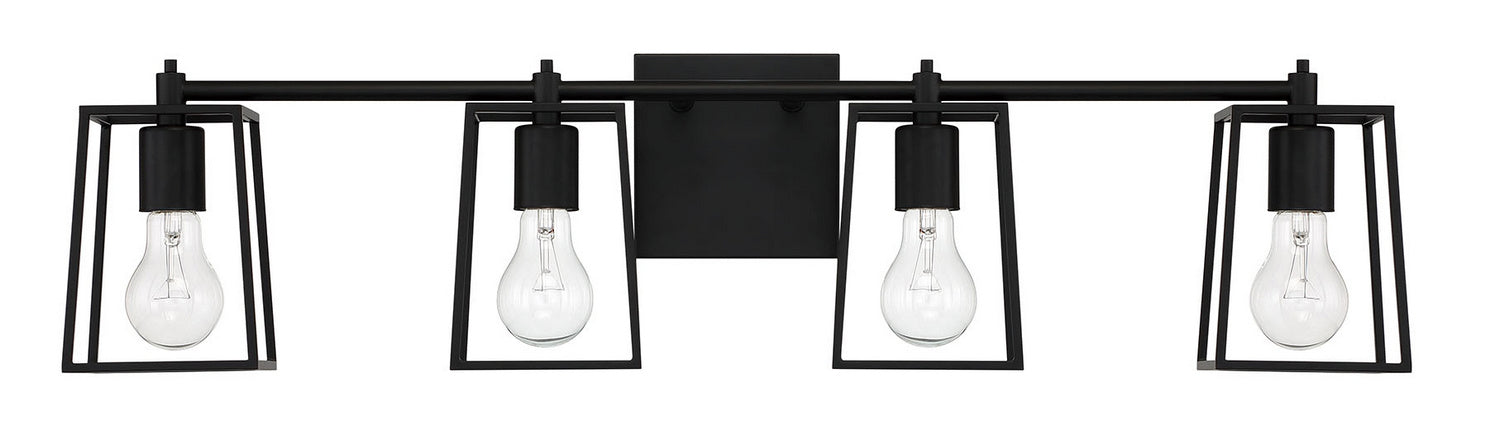 Craftmade 12132FB4 Four Light Vanity, Flat Black