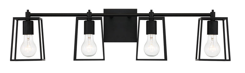 Craftmade 12132FB4 Four Light Vanity, Flat Black