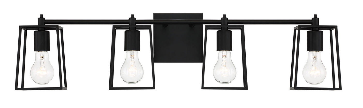 Craftmade 12132FB4 Four Light Vanity, Flat Black