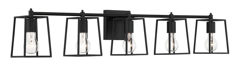 Craftmade 12141FB5 Five Light Vanity, Flat Black