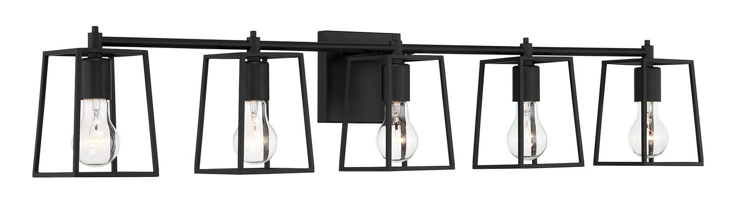 Craftmade 12141FB5 Five Light Vanity, Flat Black