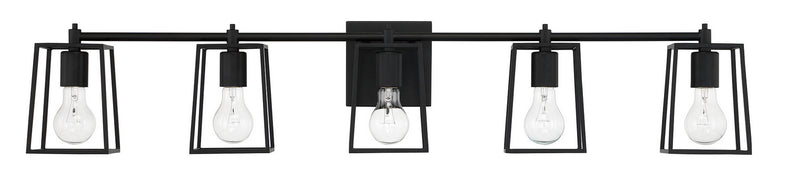 Craftmade 12141FB5 Five Light Vanity, Flat Black