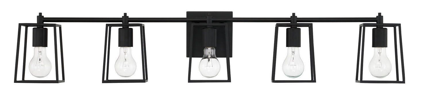 Craftmade 12141FB5 Five Light Vanity, Flat Black