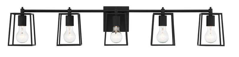 Craftmade 12141FB5 Five Light Vanity, Flat Black