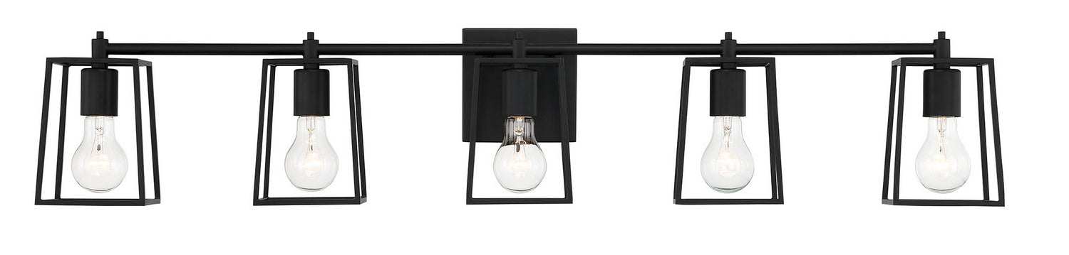Craftmade 12141FB5 Five Light Vanity, Flat Black