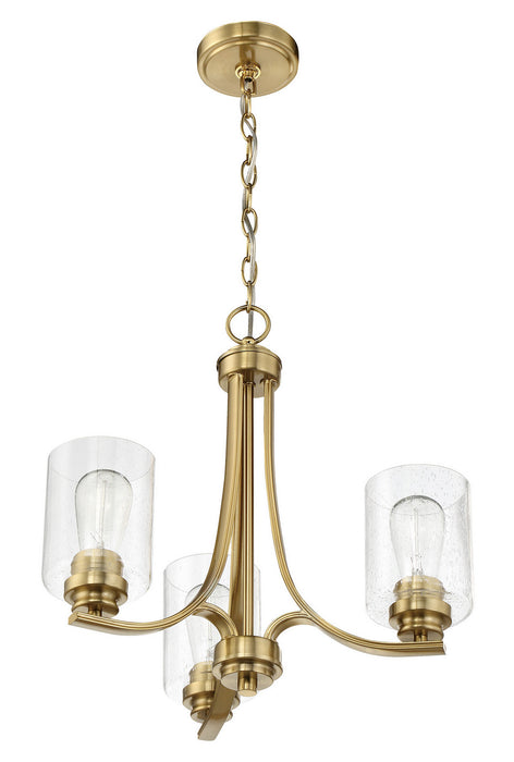 Craftmade 50523-SB Three Light Chandelier, Satin Brass