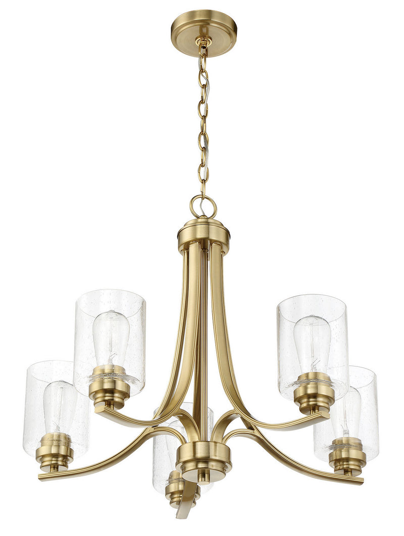 Craftmade 50525-SB Five Light Chandelier, Satin Brass