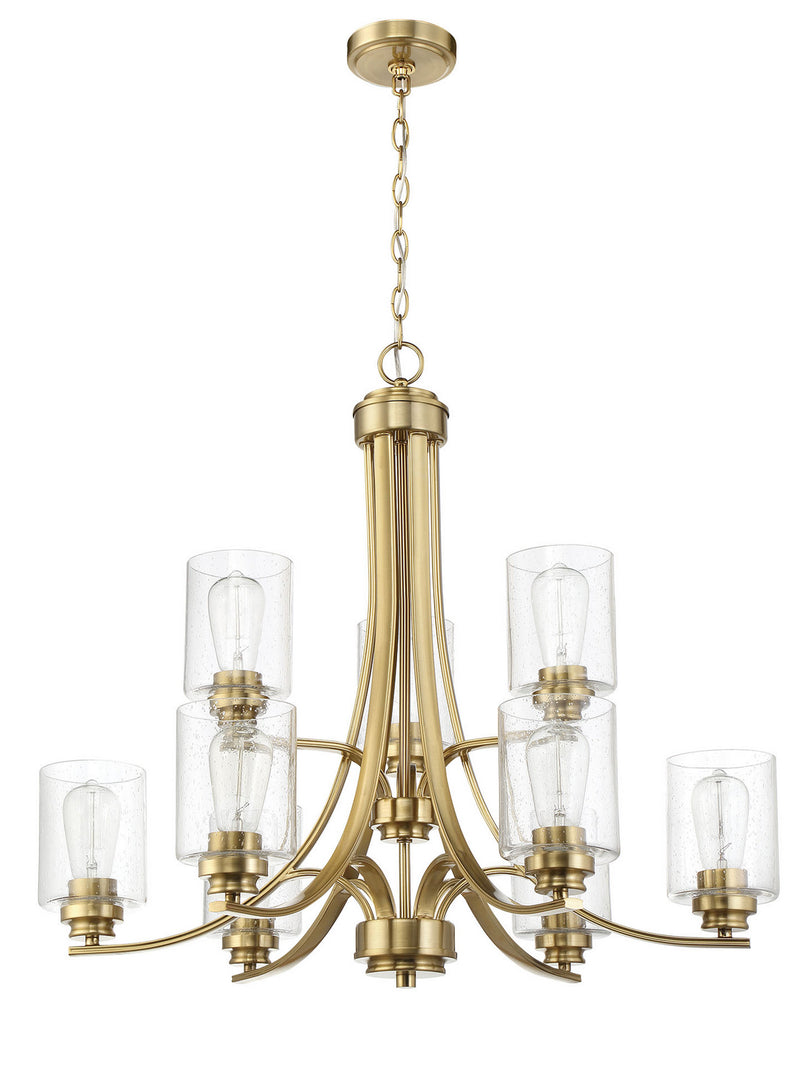 Craftmade 50529-SB Nine Light Chandelier, Satin Brass