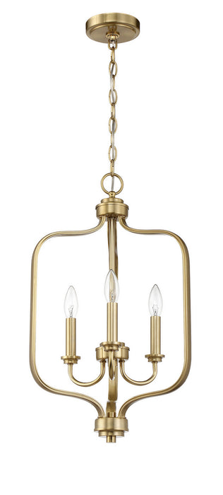 Craftmade 50533-SB Three Light Foyer Pendant, Satin Brass