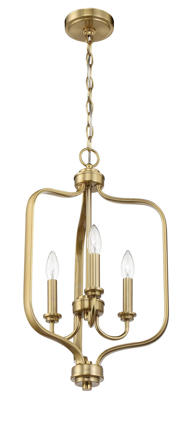 Craftmade 50533-SB Three Light Foyer Pendant, Satin Brass