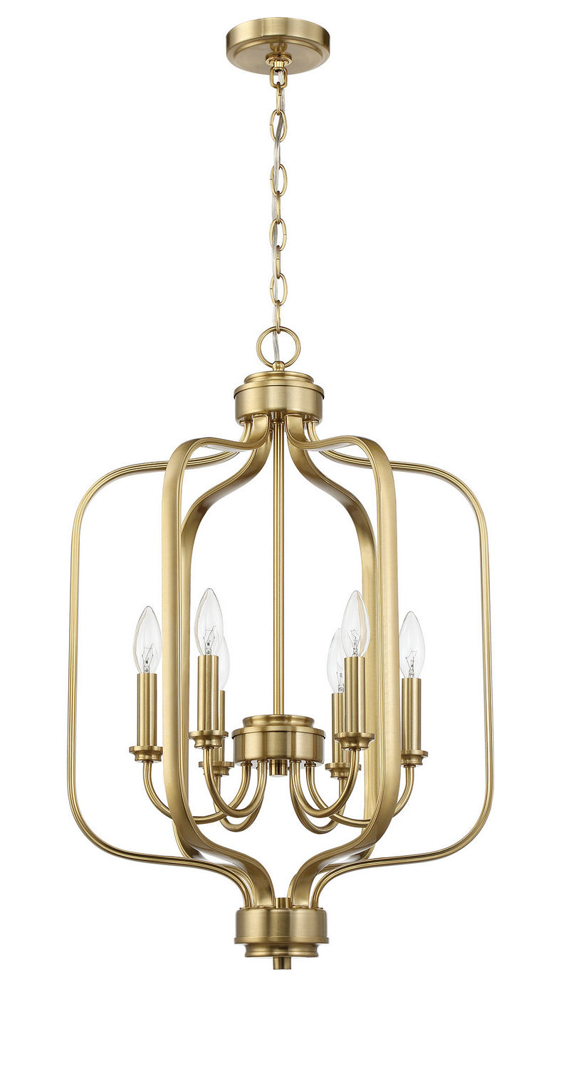 Craftmade 50536-SB Six Light Foyer Chandelier, Satin Brass