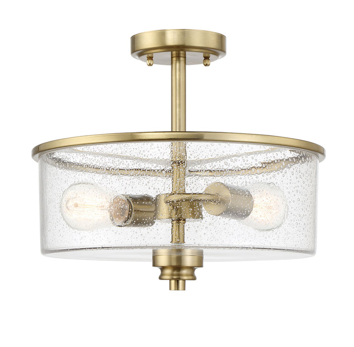 Craftmade 50552-SB Two Light Convertible Semi Flush, Satin Brass