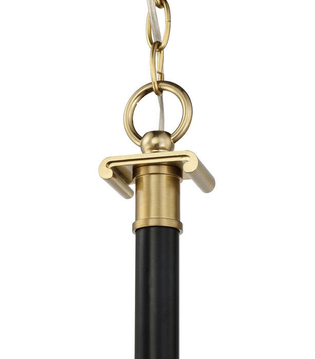 Craftmade 54824-FBSB Four Light Chandelier, Flat Black/Satin Brass