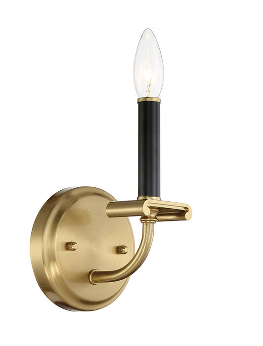 Craftmade 54861-FBSB One Light Wall Sconce, Flat Black/Satin Brass
