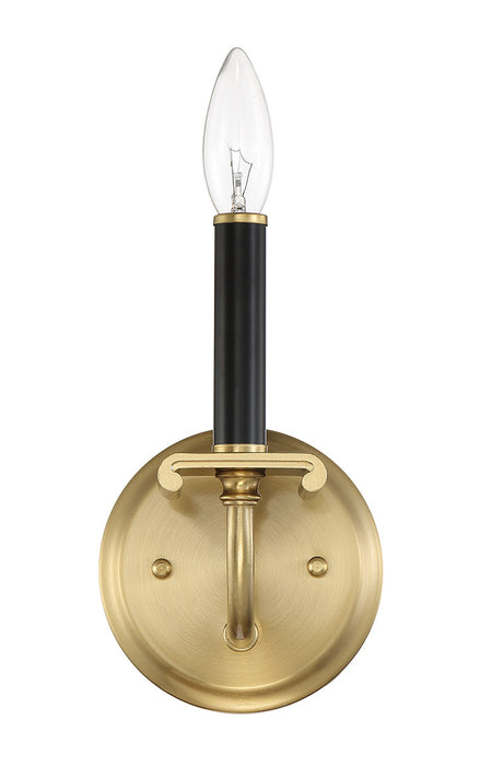 Craftmade 54861-FBSB One Light Wall Sconce, Flat Black/Satin Brass
