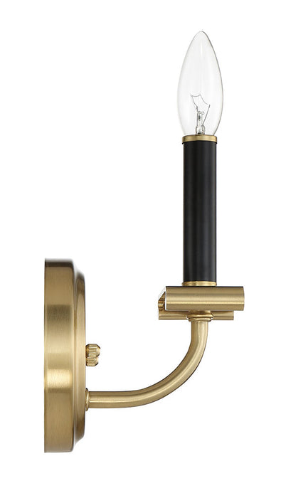 Craftmade 54861-FBSB One Light Wall Sconce, Flat Black/Satin Brass