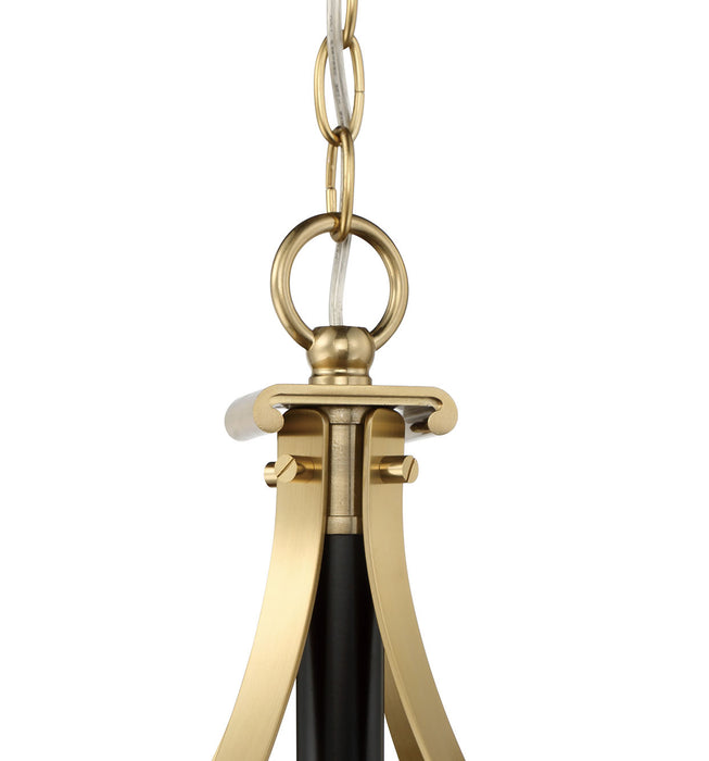 Craftmade 54896-FBSB Six Light Pendant, Flat Black/Satin Brass