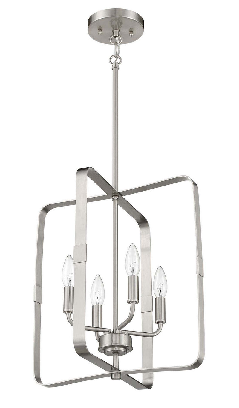 Craftmade 56034-BNK Four Light Foyer Pendant, Brushed Polished Nickel