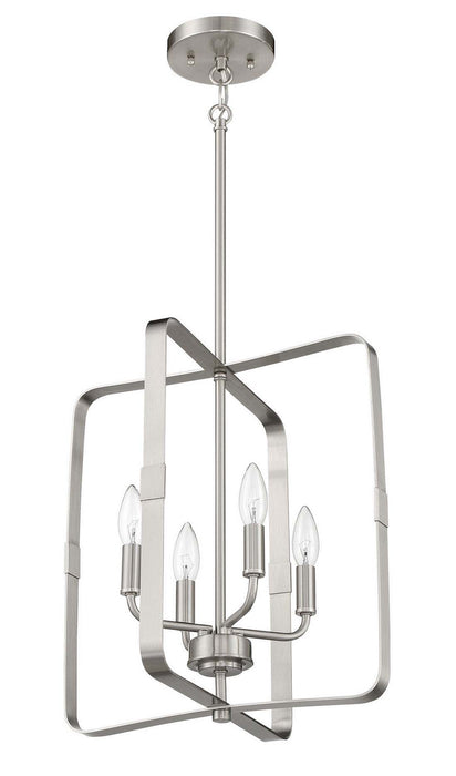 Craftmade 56034-BNK Four Light Foyer Pendant, Brushed Polished Nickel