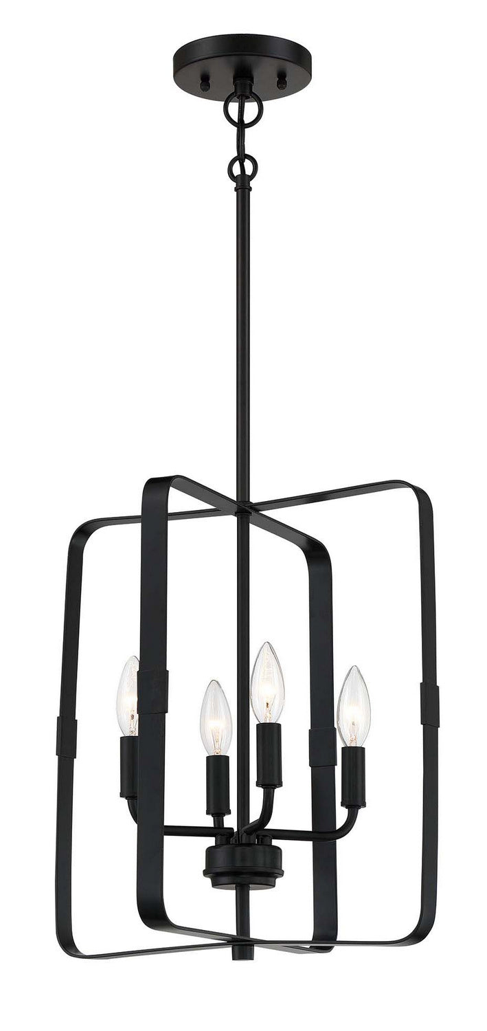 Craftmade 56034-FB Four Light Foyer Pendant, Flat Black