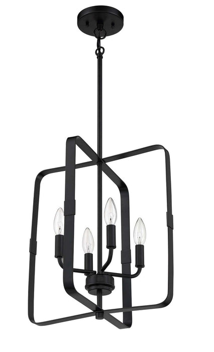 Craftmade 56034-FB Four Light Foyer Pendant, Flat Black