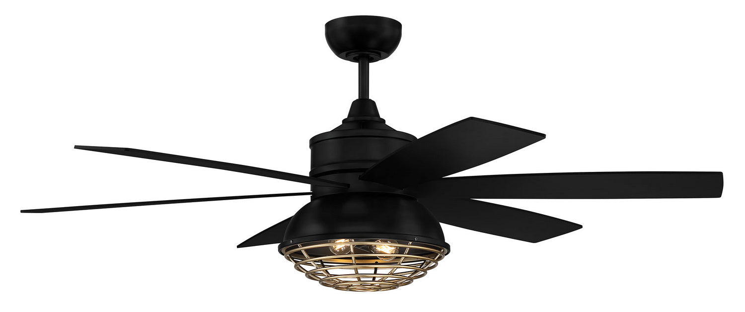 Craftmade RGD52FBSB6 52"Ceiling Fan, Flat Black/Satin Brass