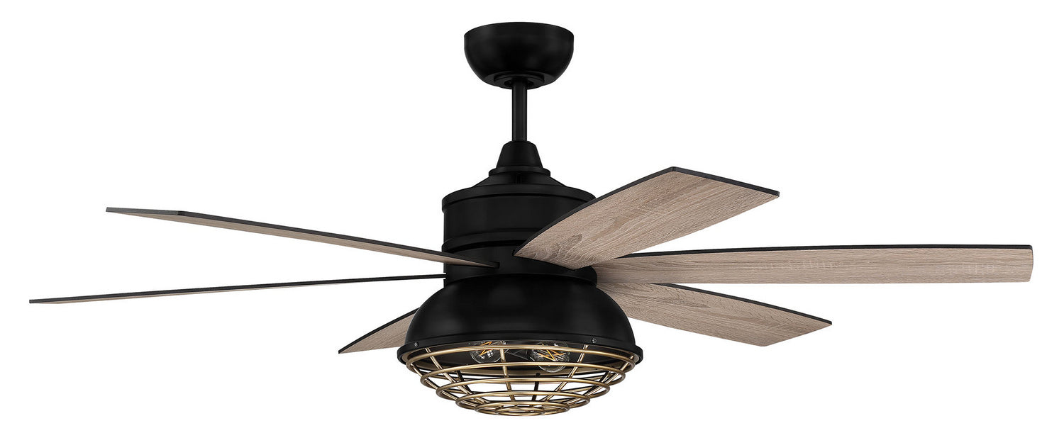 Craftmade RGD52FBSB6 52"Ceiling Fan, Flat Black/Satin Brass