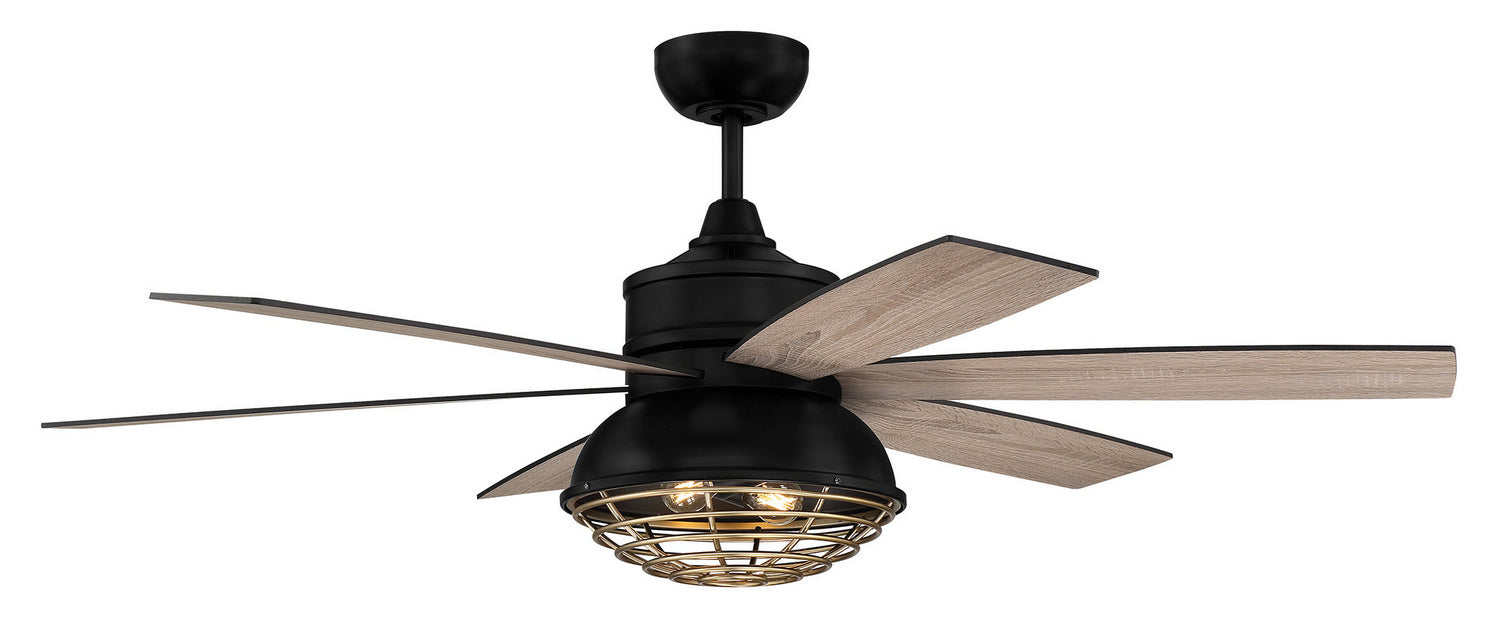Craftmade RGD52FBSB6 52"Ceiling Fan, Flat Black/Satin Brass