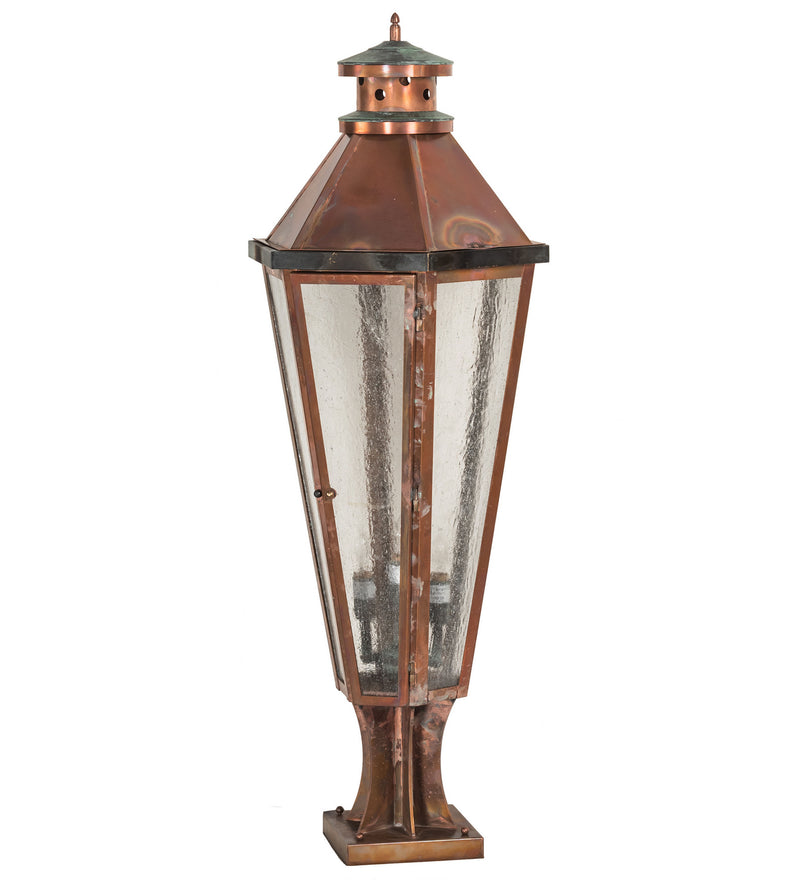 Meyda Tiffany 244548 Three Light Pier Mount, Vintage Copper And Craftsman Verdi