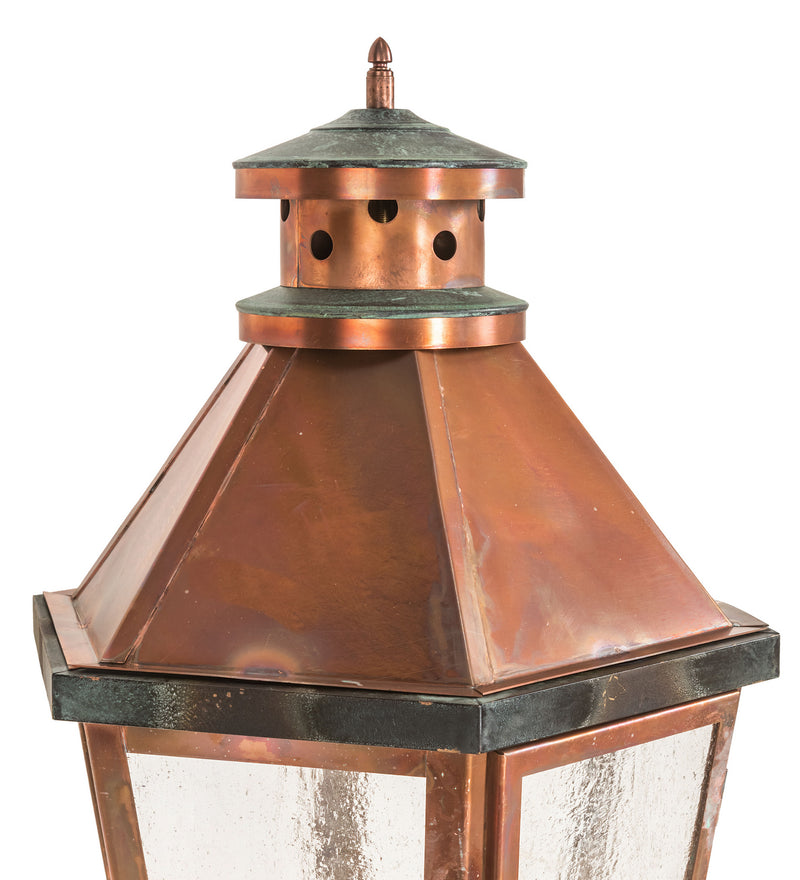Meyda Tiffany 244548 Three Light Pier Mount, Vintage Copper And Craftsman Verdi