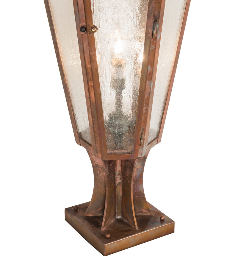Meyda Tiffany 244548 Three Light Pier Mount, Vintage Copper And Craftsman Verdi
